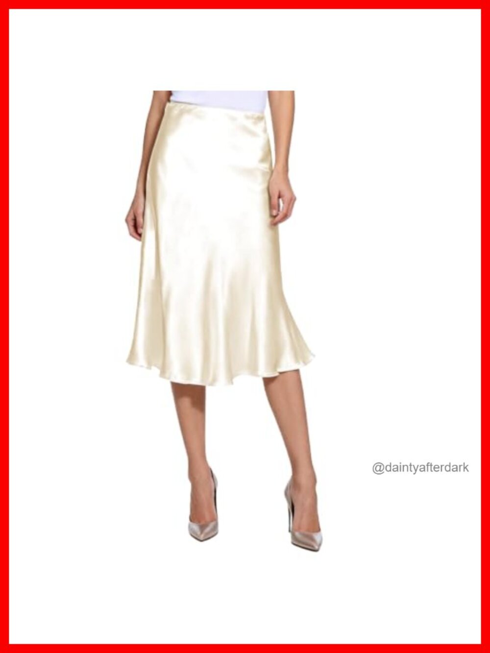 Womens Satin High Waist A-Line Cocktail Party Midi Skirt